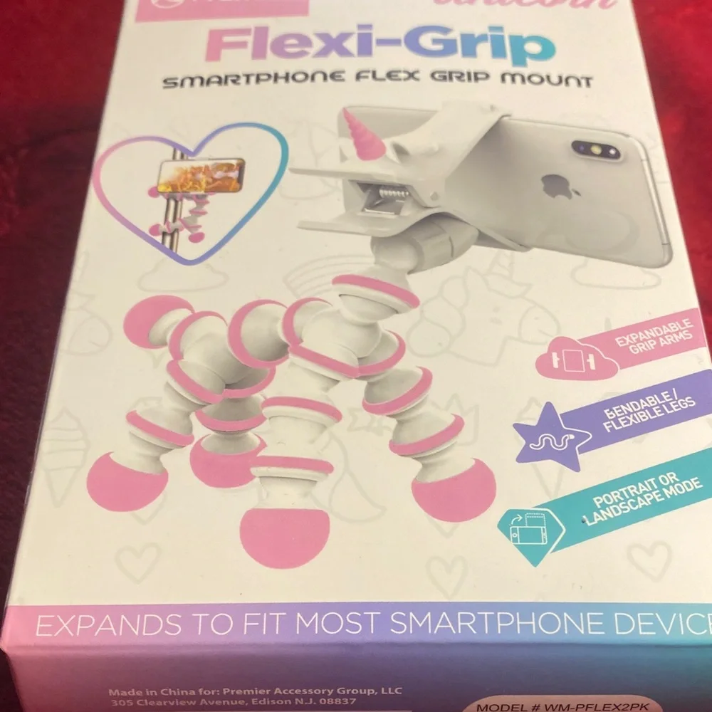 Premier Unicorn Flexi-Grip Smartphone Mount - White and Pink